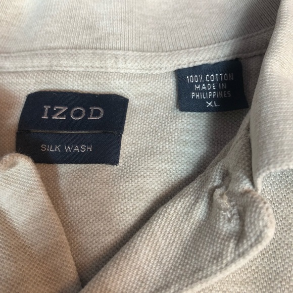Izod Silk Wash Khaki Polo XL - Picture 4 of 7
